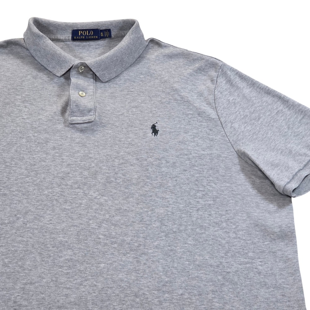 Polo‎ Ralph Lauren Mens XL Gray Short Sleeve Cotton Polo Shirt Pony Logo